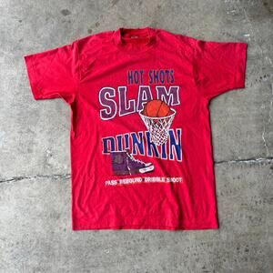 VINTAGE HOT SHOTS SLAM RED SHIRT 90S LARGE